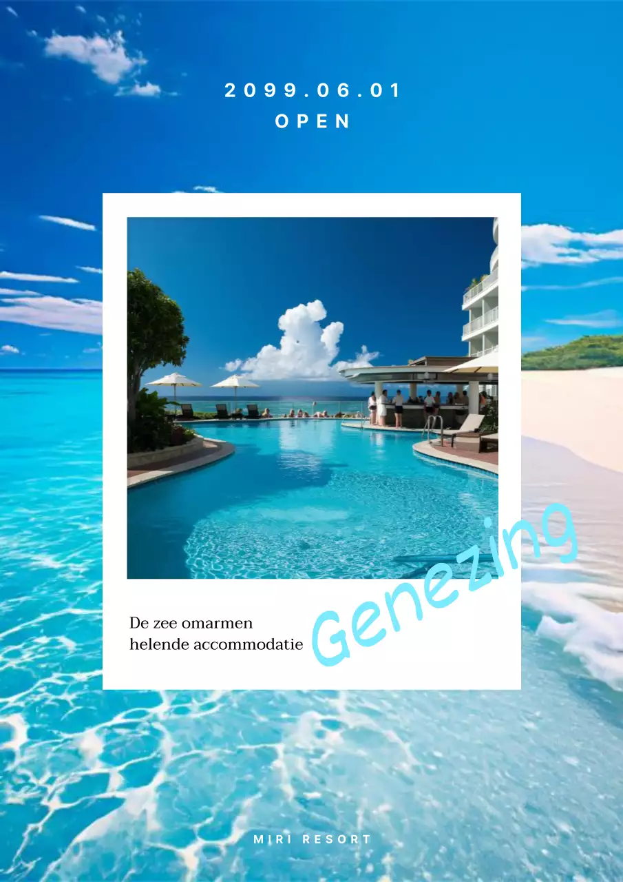 Promoot een trendy, op de zomer geïnspireerde accommodatie in lichtblauw