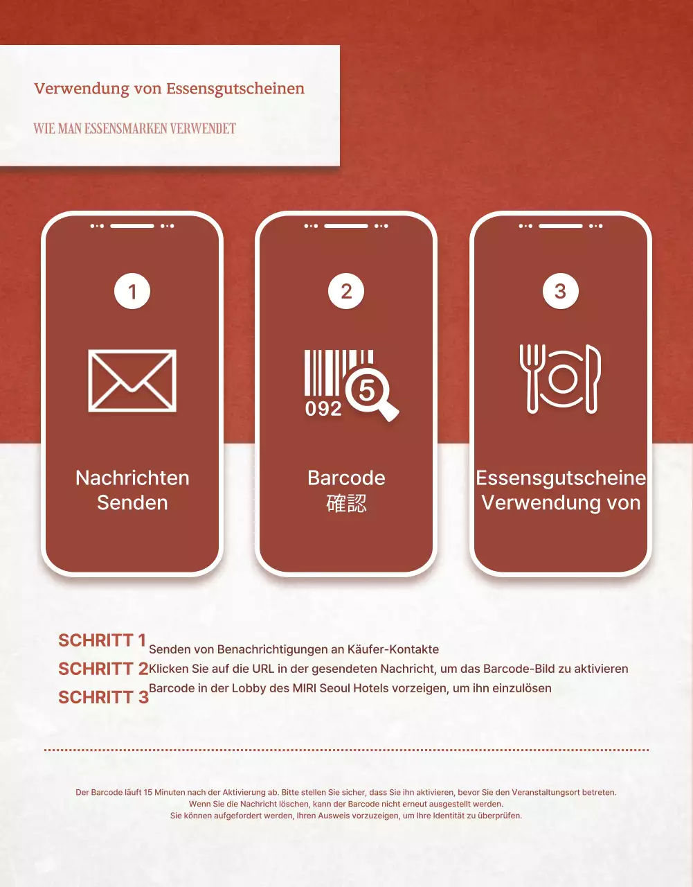 Klassische Hotelbuffets in Rot und Elfenbein Post