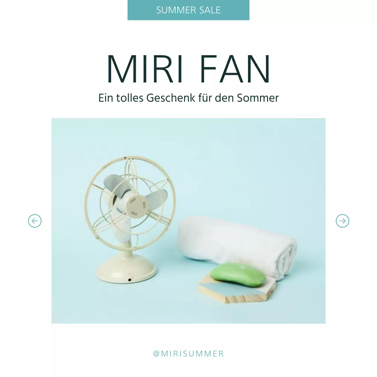 Minimalistische Sommergeschenke in Mint und Weiß Post