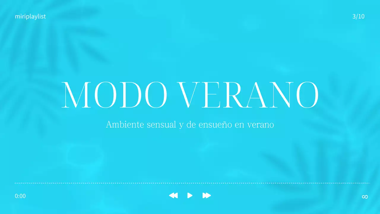 Sencilla portada de lista de reproducción de música veraniega en azul claro y blanco