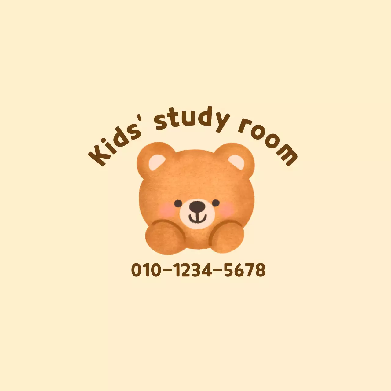 Yellow and brown teddy bear illustration for study hall promotion