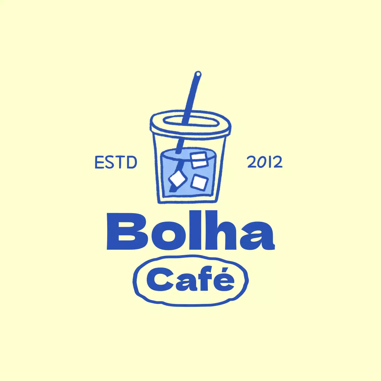 Promoção de um café amarelo e azul conceito de ilustração de bebida