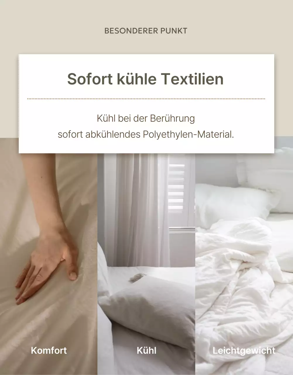 Eine Einführung in moderne Kühlauflagen in Beige und Elfenbein