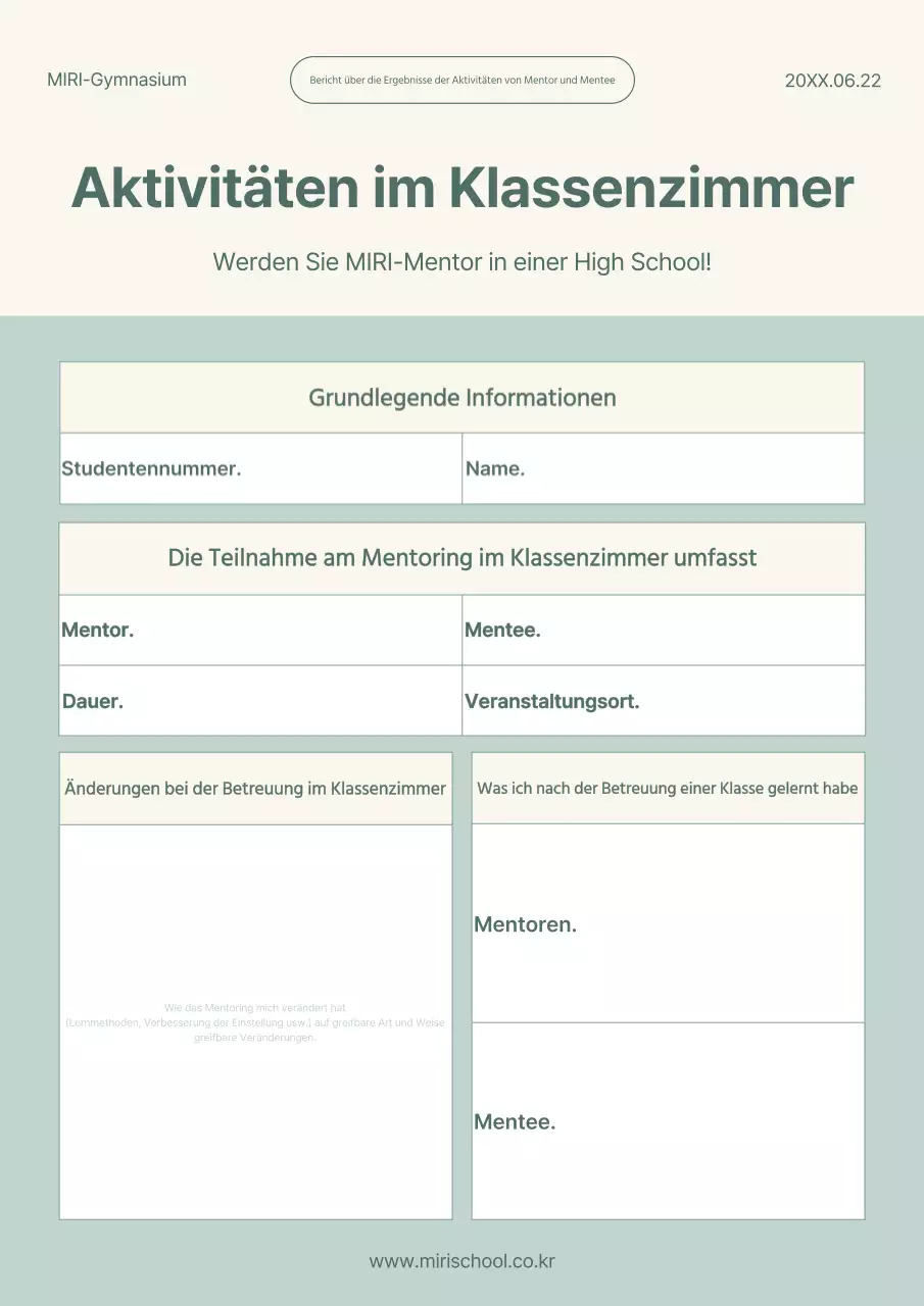 Einfaches Material für Aktivitäten im Klassenzimmer in Minze und Elfenbein