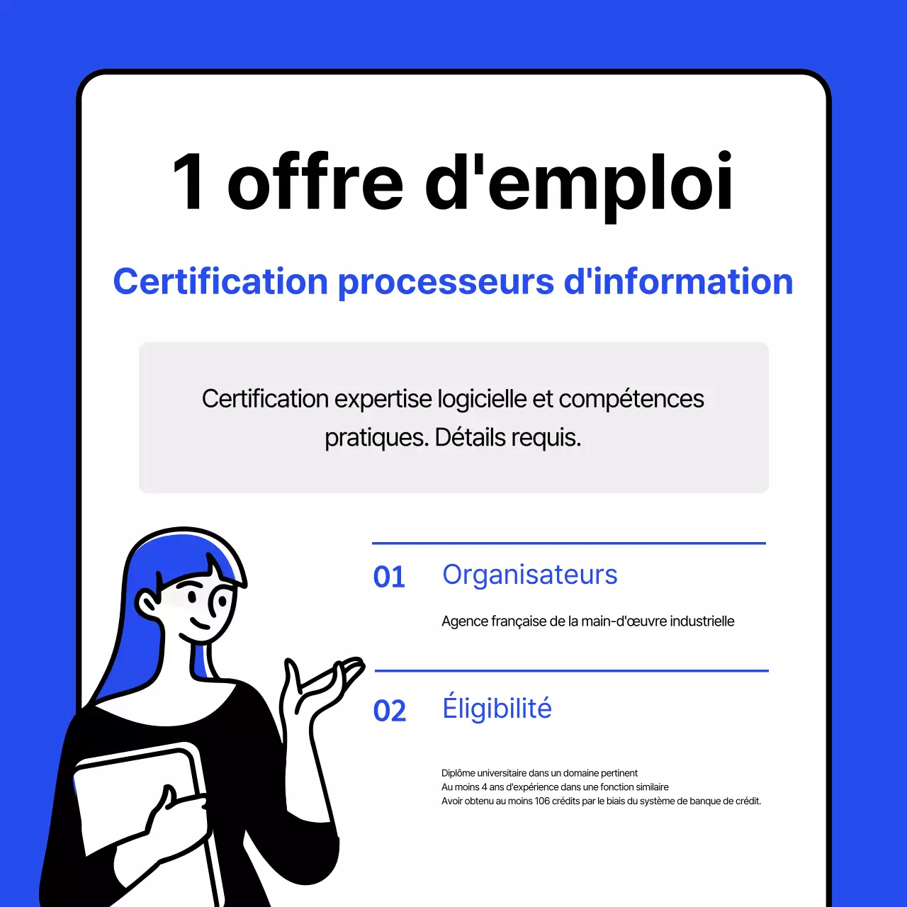 Un simple prospectus de certification bleu et bleu clair