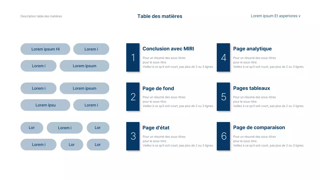 Rapport simple sur les revenus et les performances de l'entreprise en bleu et blanc