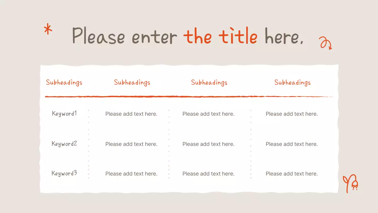 Orange Simple Flower Template Presentation