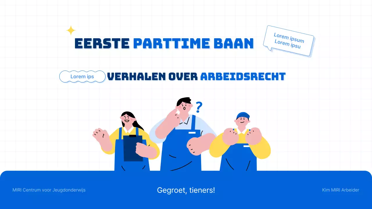 Informatie over arbeidsrecht voor jongeren in blauwe en eenvoudige stijl