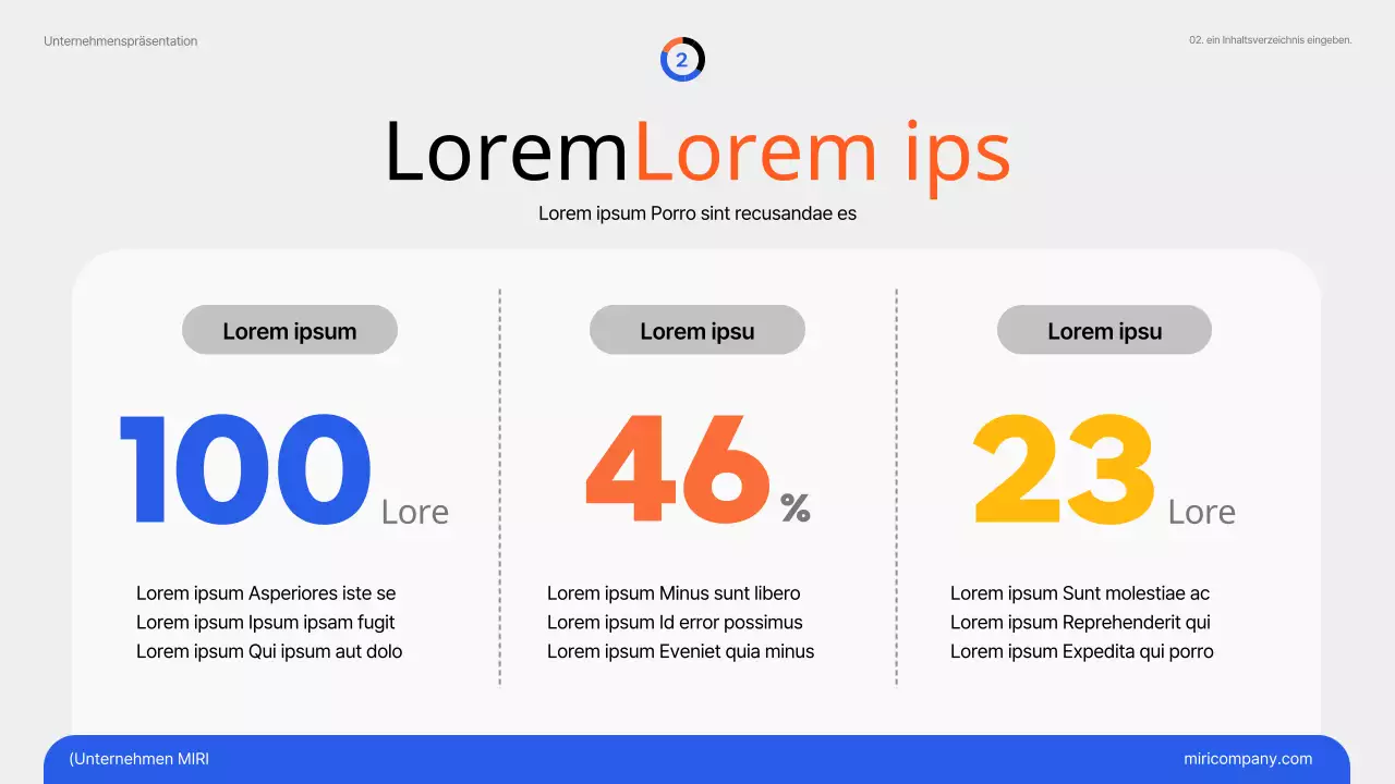 Einfache Marketingtrends in Blau und Orange Themenpapier