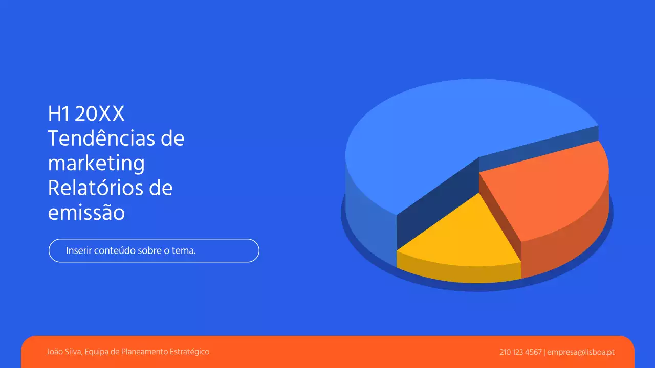 Tendências de Marketing Simples em Azul e Laranja Documento temático
