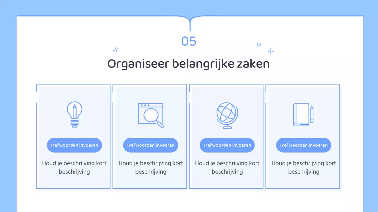 Eenvoudig lesplan voor leerkracht in blauw en wit
