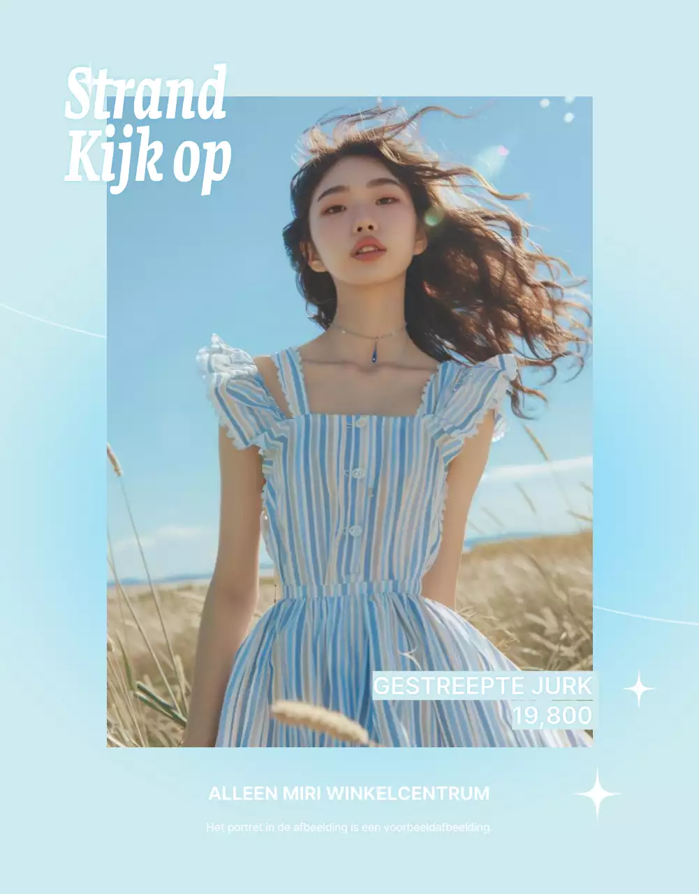 Promoot tropische zomermode in lichtblauw en mint