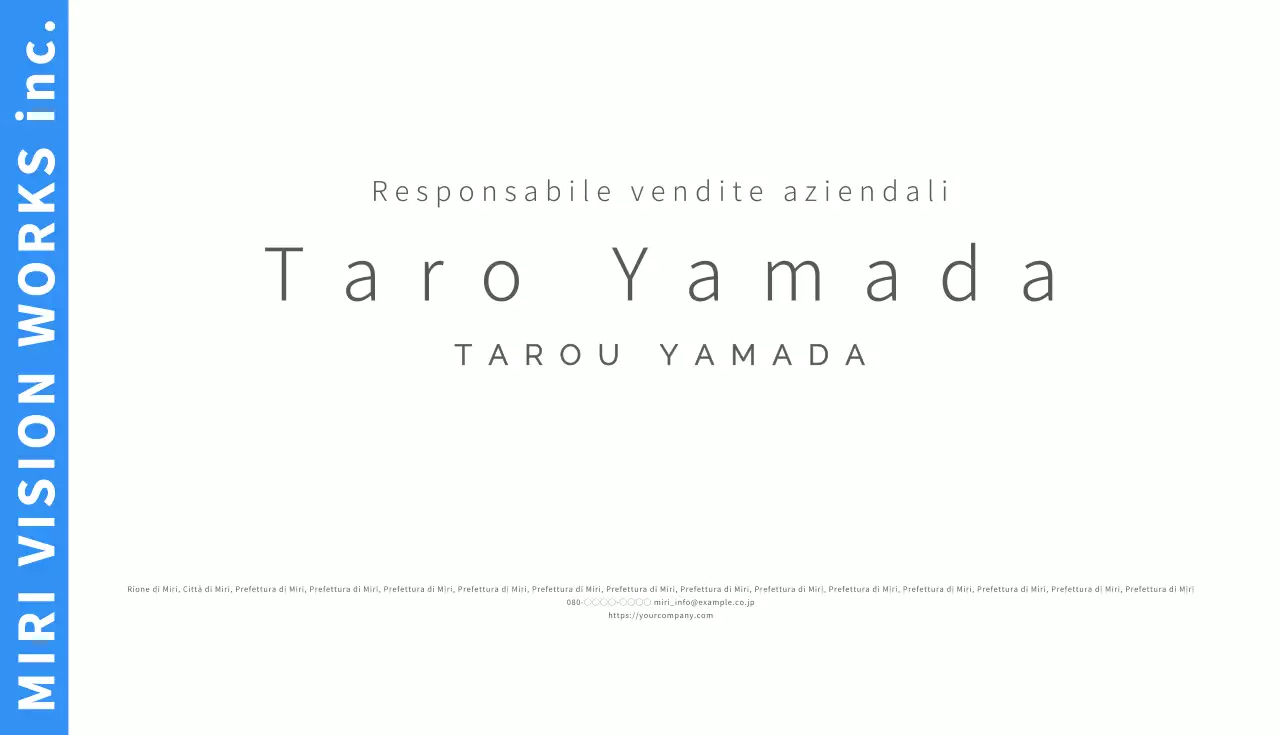 Semplice biglietto da visita aziendale per dirigenti di vendita in bianco e azzurro