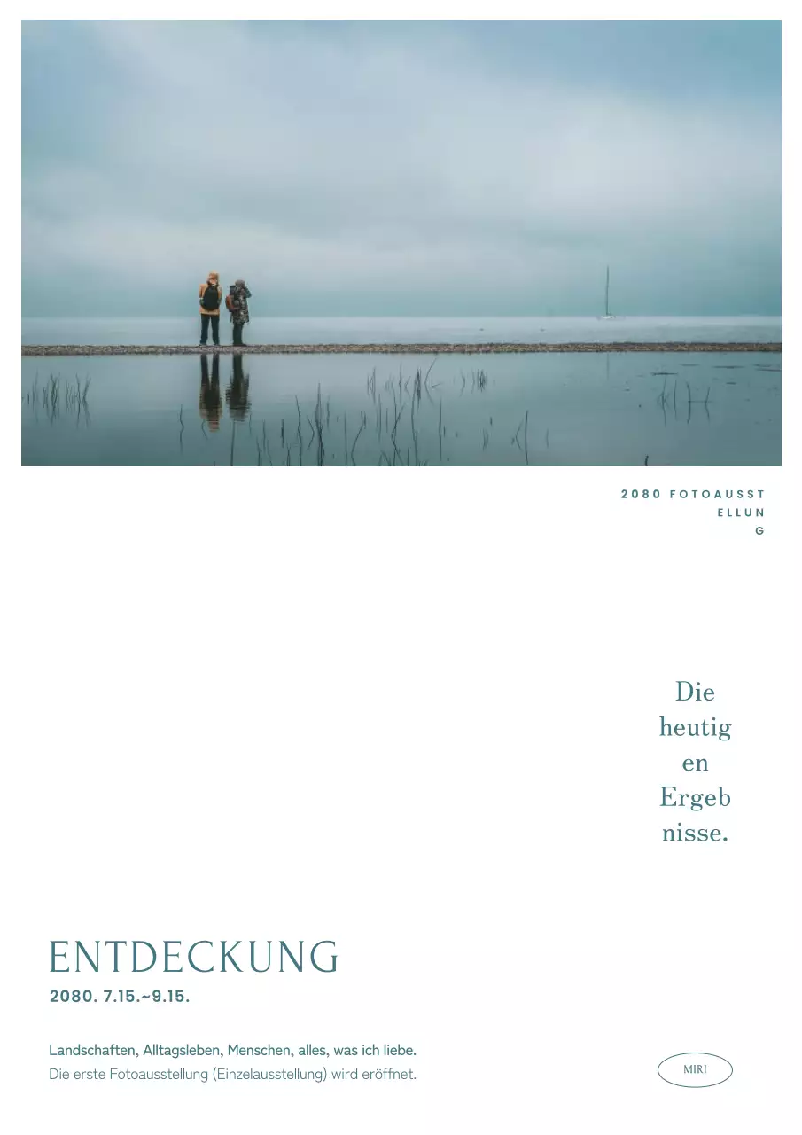 Hellblaue einfache Ausstellungswerbung.