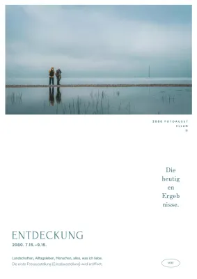 Hellblaue einfache Ausstellungswerbung.