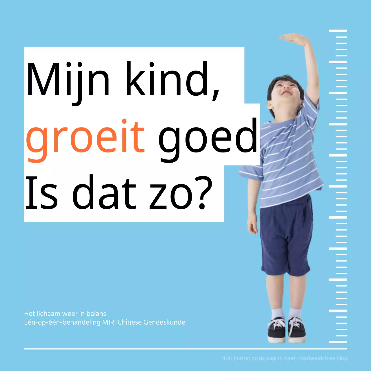 Promotie van een eenvoudige Chinese groeikliniek voor kinderen in lichtblauw en oranje