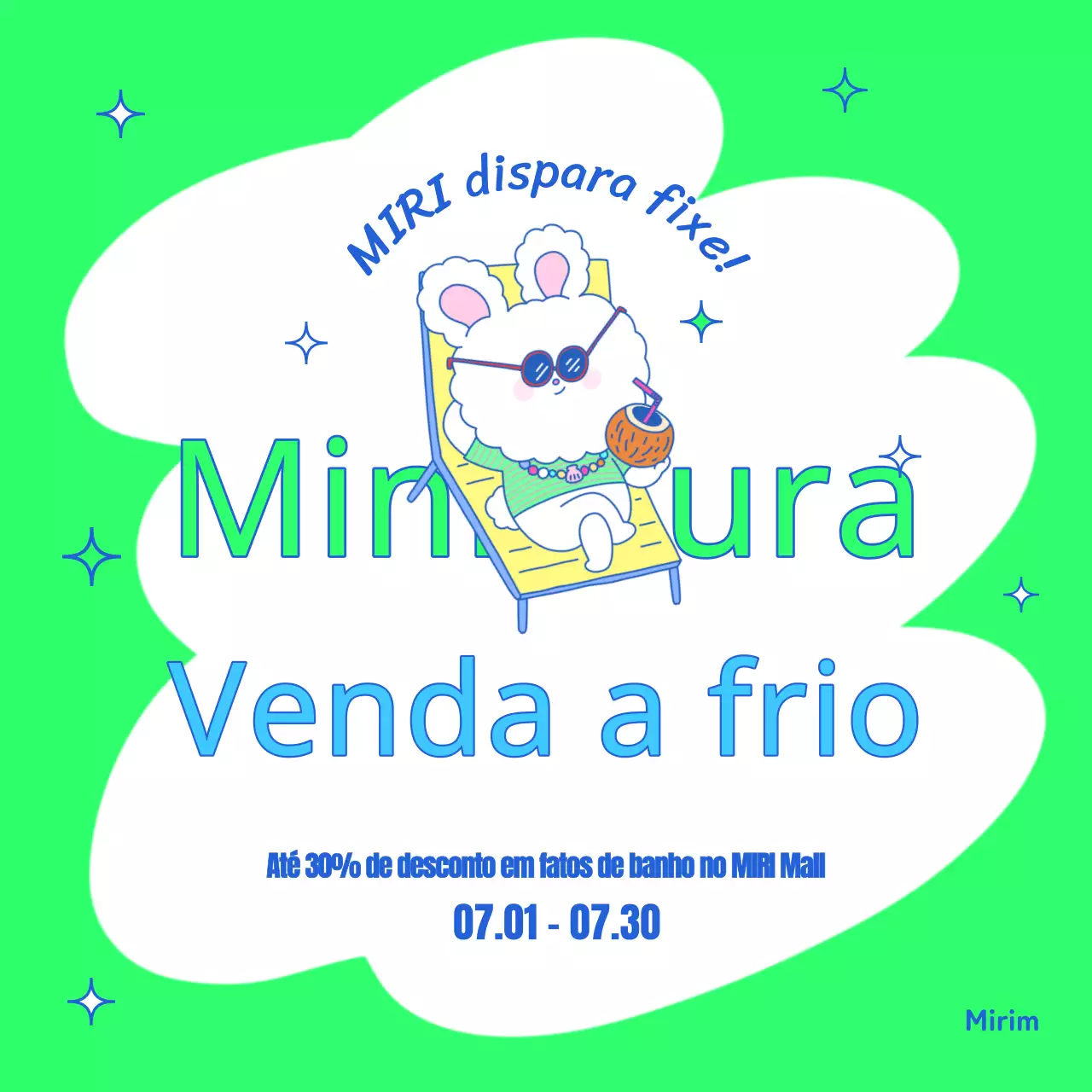 Anúncio pop-art de evento de verão em chartreuse e azul claro