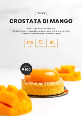 Dessert estivi semplici neri e gialli Nuovo menu pubblicitario