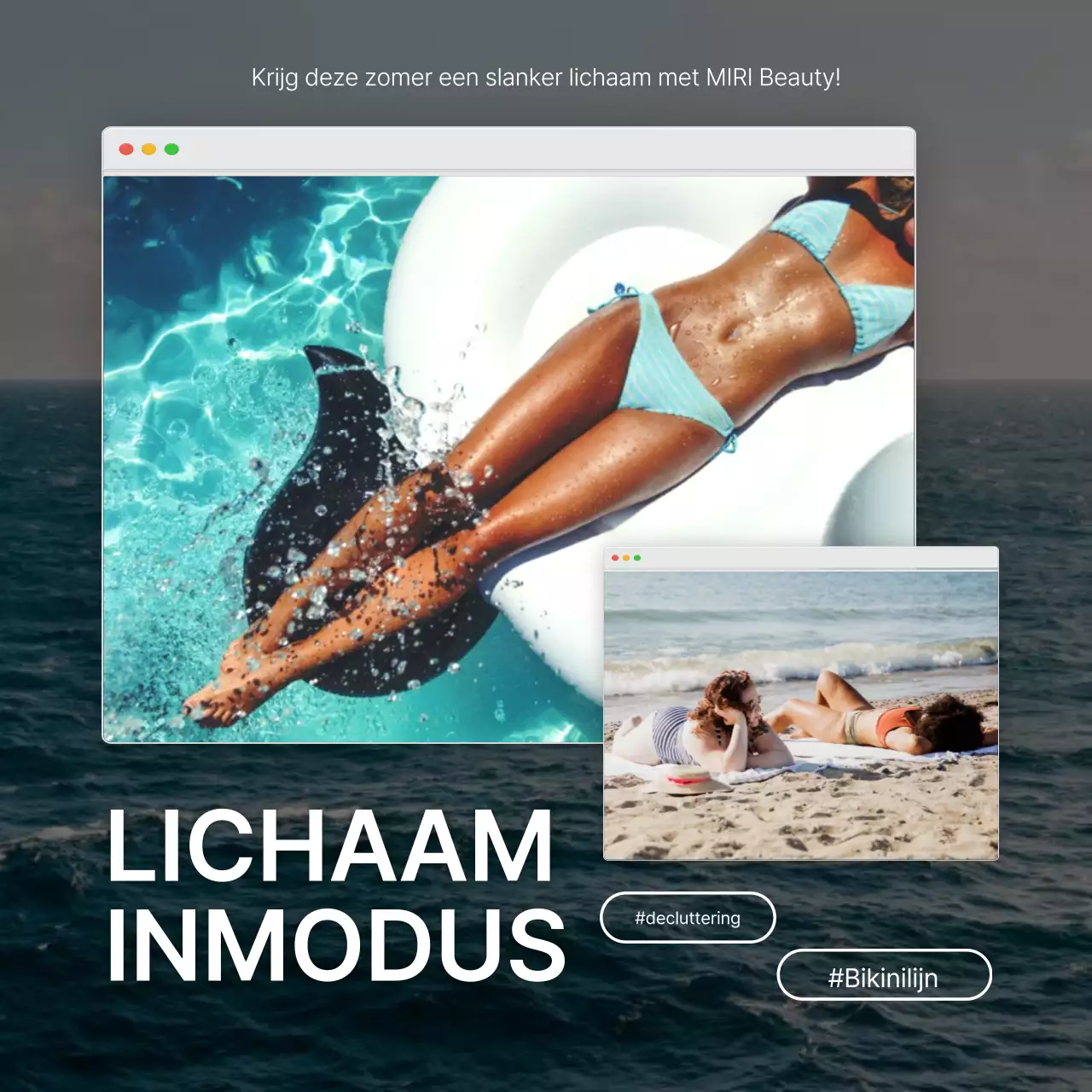 Promoot de trendy mint en witte body in-mode behandeling