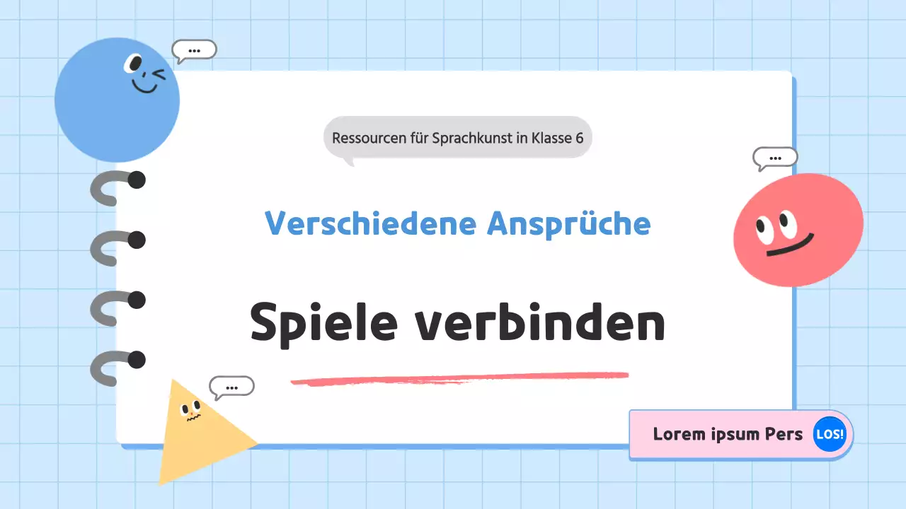 Niedliche Ressourcen für den Sprachunterricht in der Grundschule in Blau und Rosa