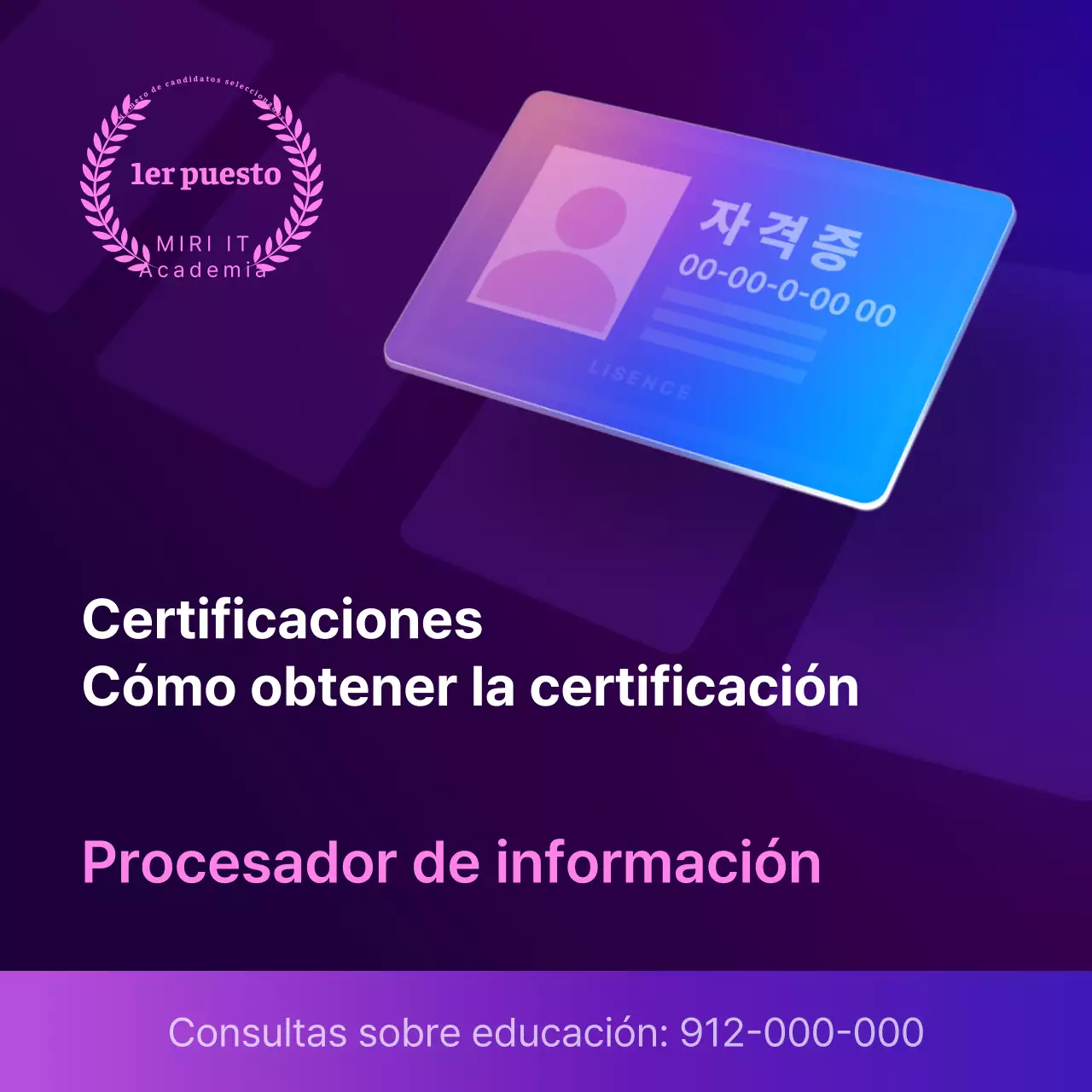 Un simple anuncio de calificación en morado y negro