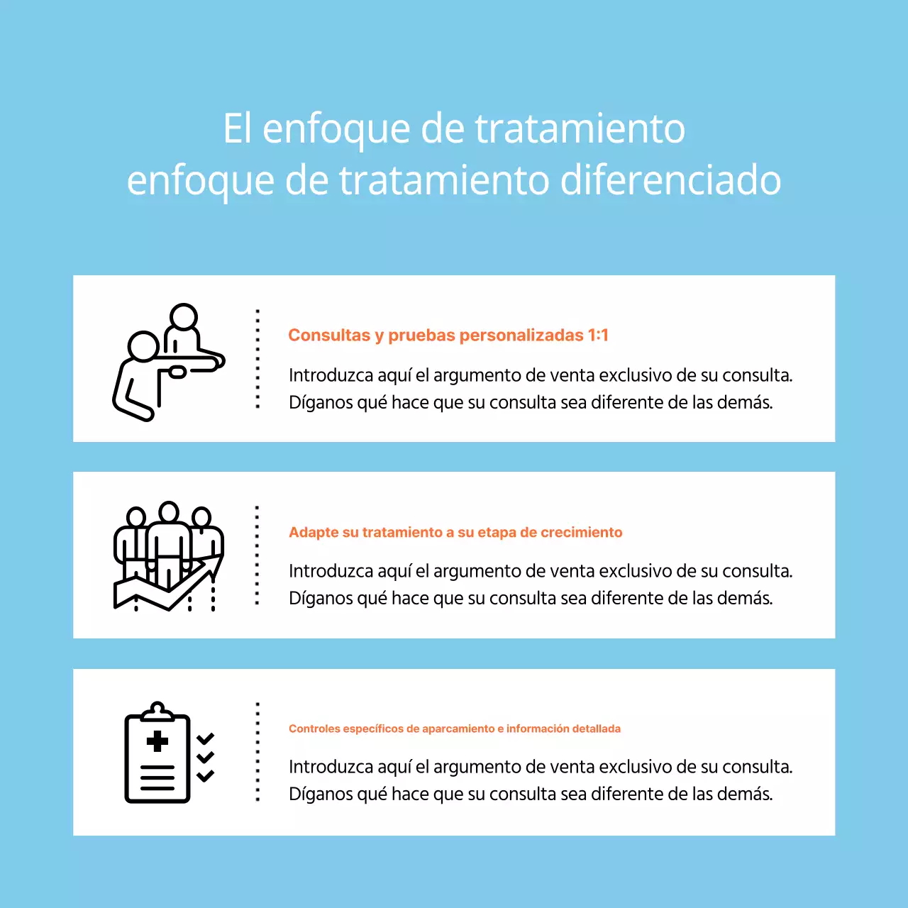 Promoción de una sencilla clínica de medicina china para el crecimiento infantil en azul claro y naranja