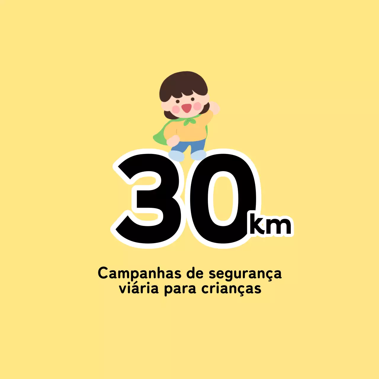 Campanha de segurança rodoviária com personagens infantis