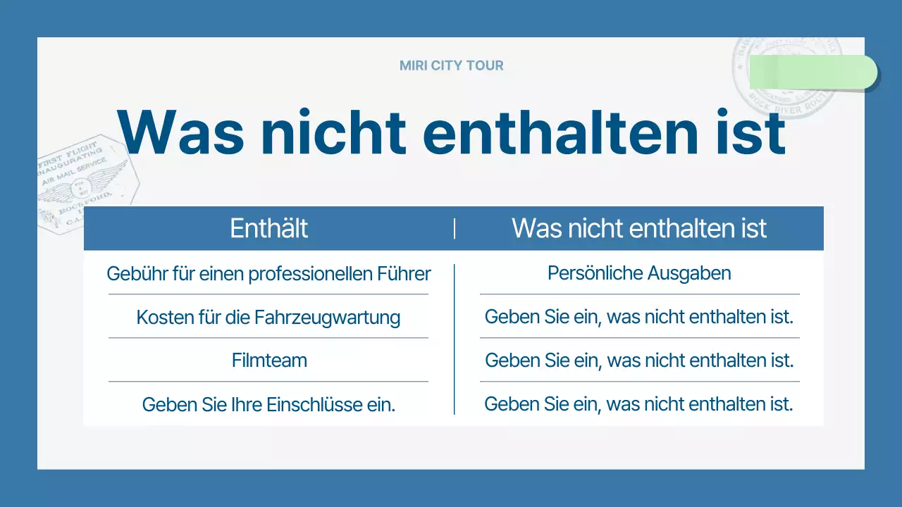 Ein moderner Stadtführer in Hellblau und Marineblau