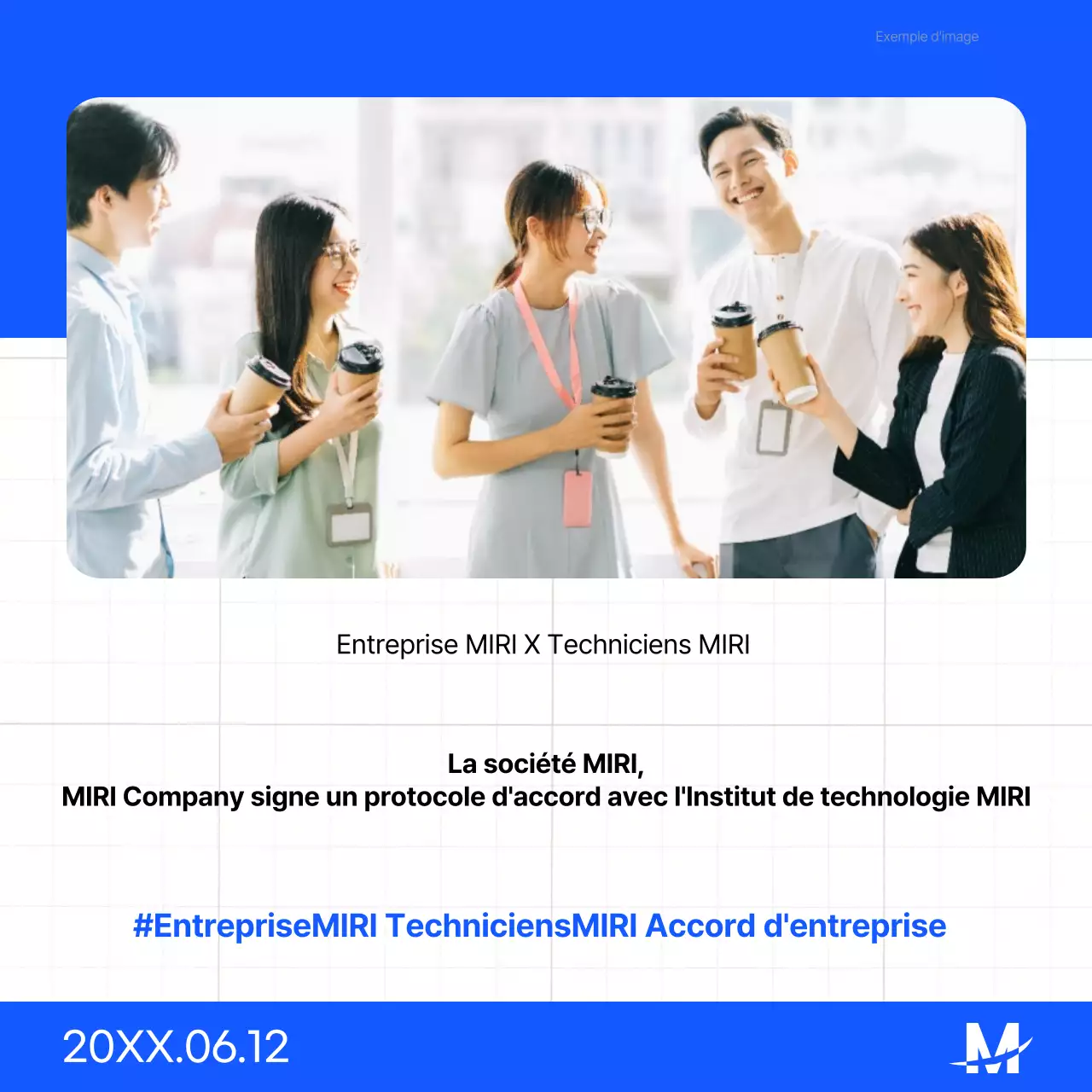 Une simple présentation de signature de protocole d'accord bleu et blanc