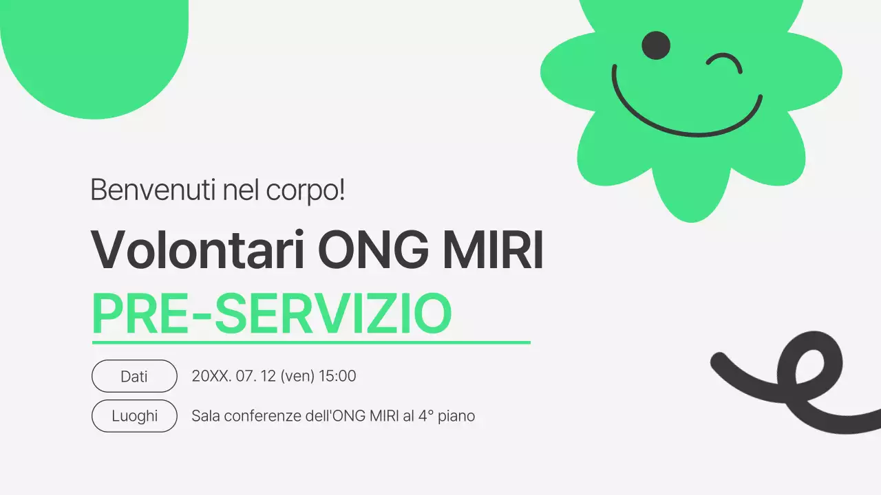 Un'introduzione semplice, verde e grigia al volontariato nelle ONG.