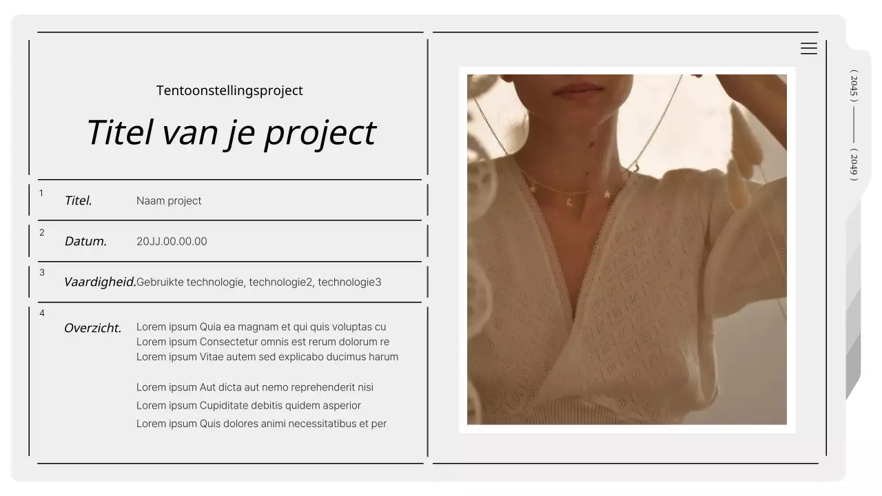 Moderne printbare portfolio in grijs en wit