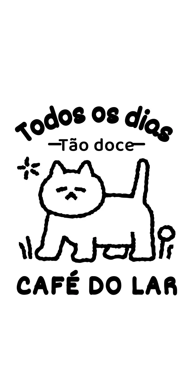 Logótipo com uma ilustração de um gato giro