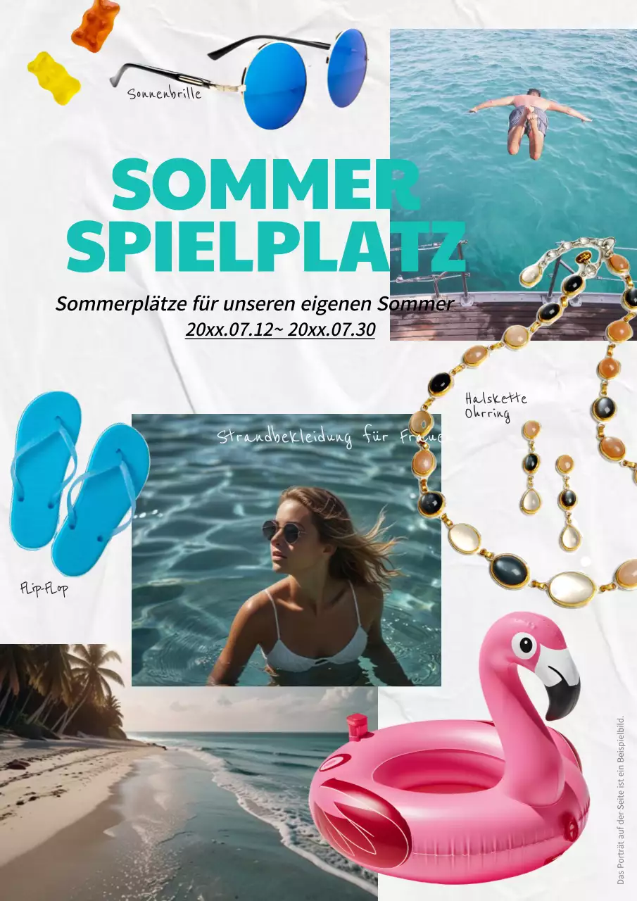 Werbung für die kitschige Sommer-Bademode von Mint