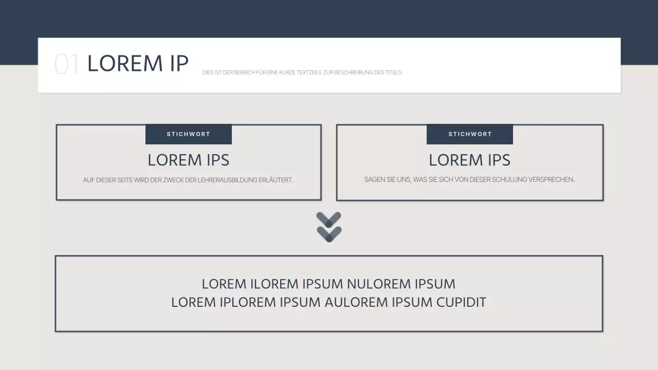 Einfacher Bericht über die Lehrerausbildung in Marineblau und Beige