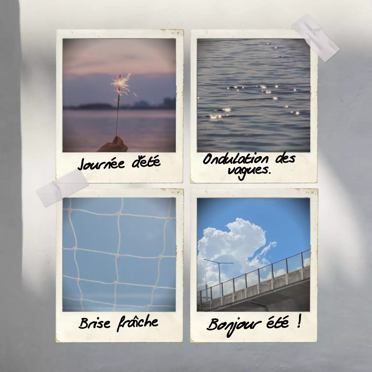 Une collection de sentiments simples pour l'été en bleu clair