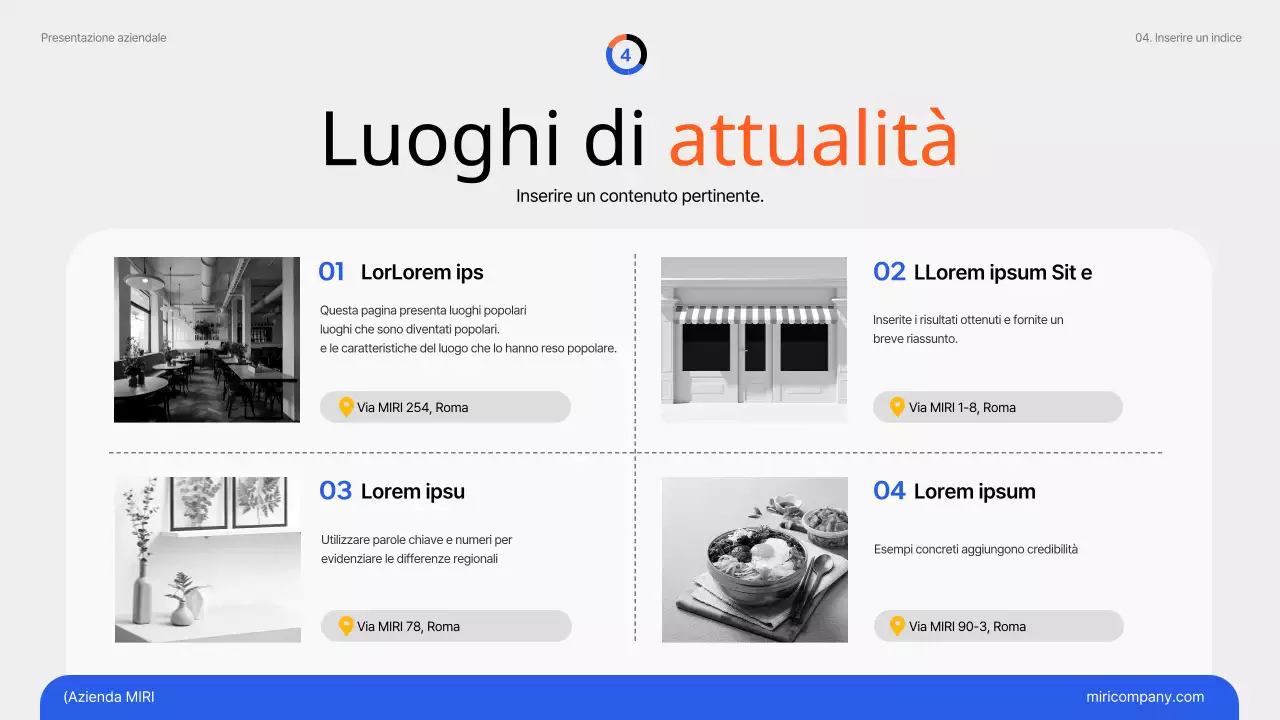 Tendenze di marketing semplici in blu e arancione Carta dei problemi