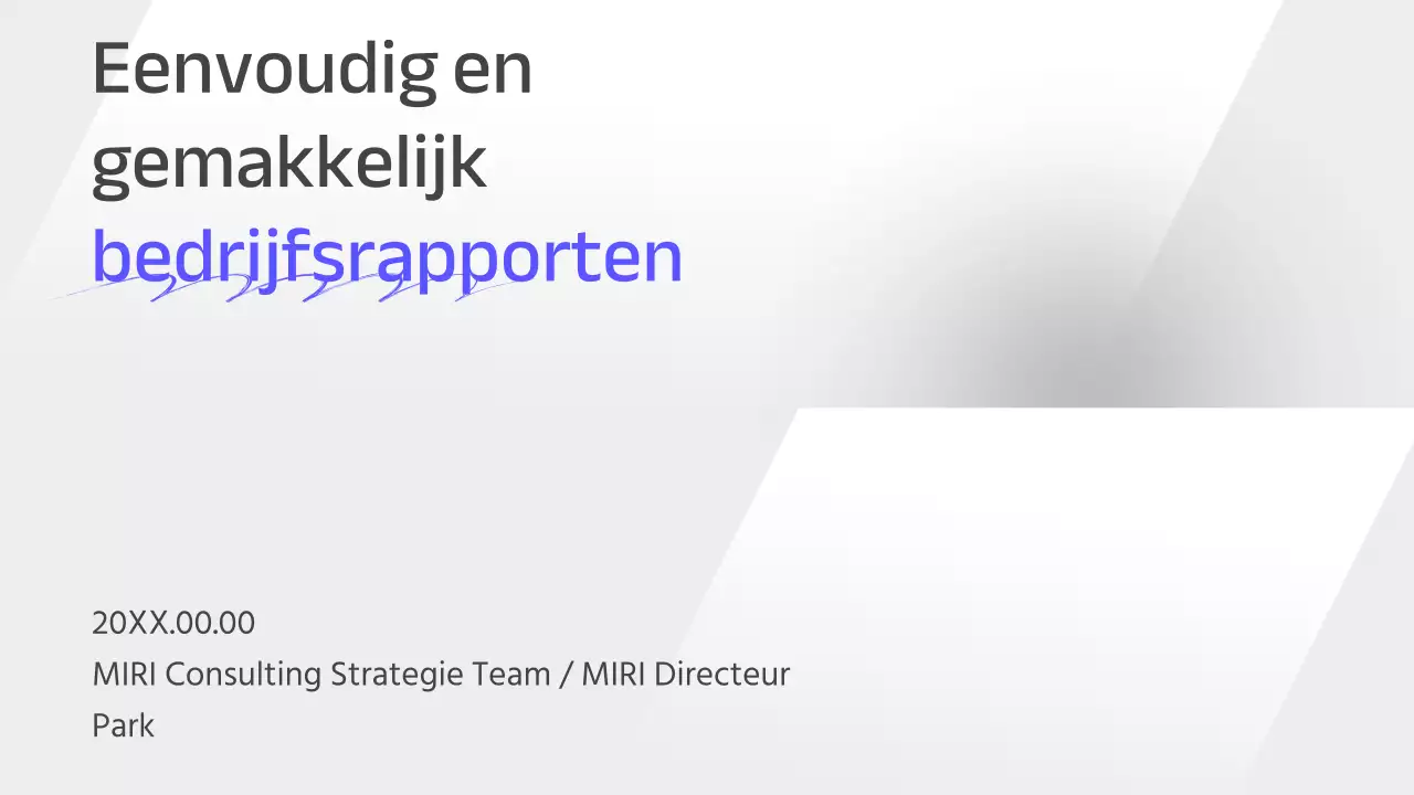Een grijs en eenvoudig strategisch planningsrapport