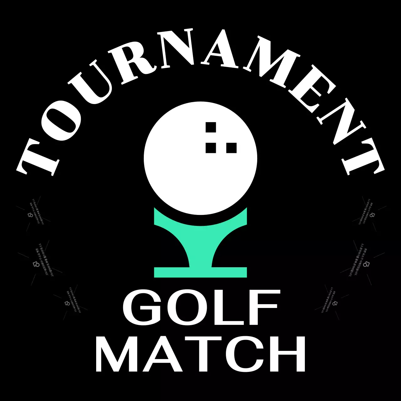 ゴルフボールのイラストが描かれた同好会マークの販促用