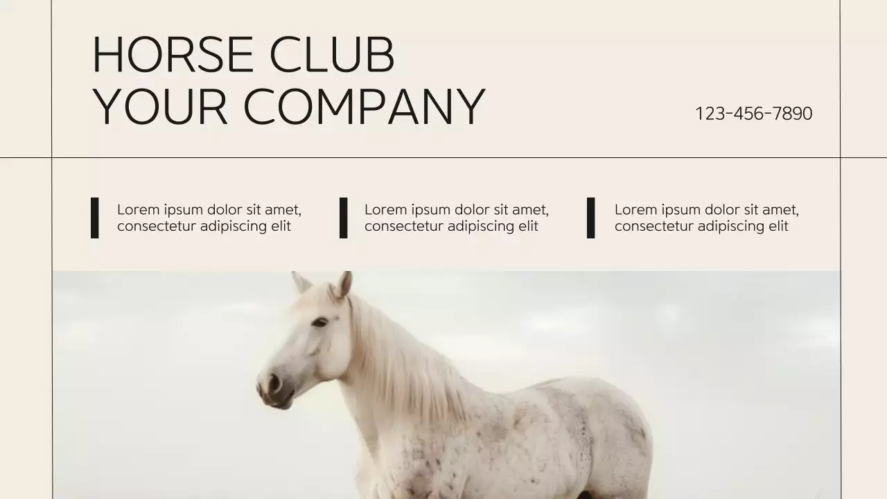 Beige Classic Horse Club Guide Presentation