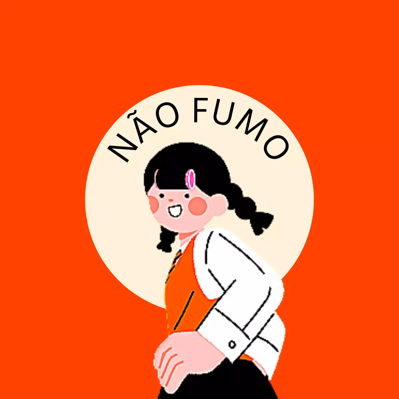Design sem fumo com ilustrações engraçadas de estudantes