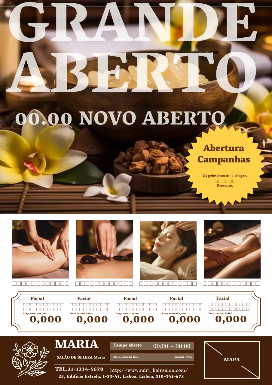 Anúncio estético elegante e natural em castanho e amarelo