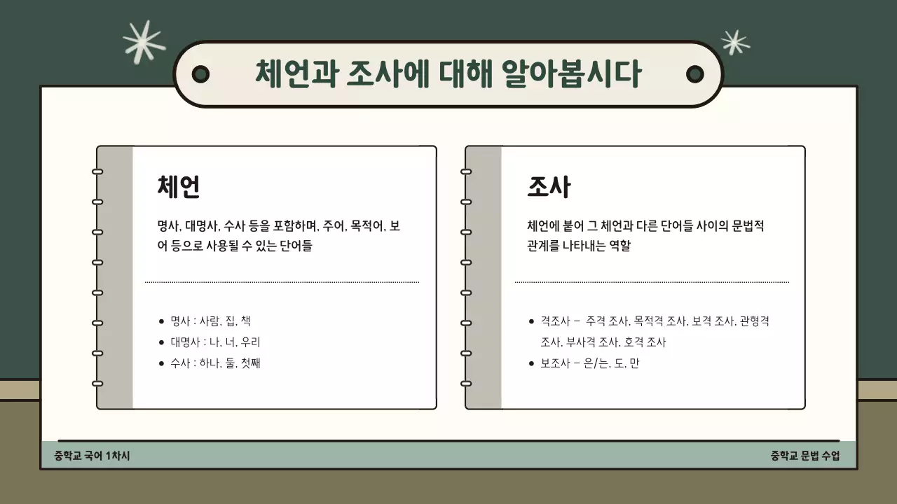 카키와 베이지의 심플한 국어 문법 강의자료