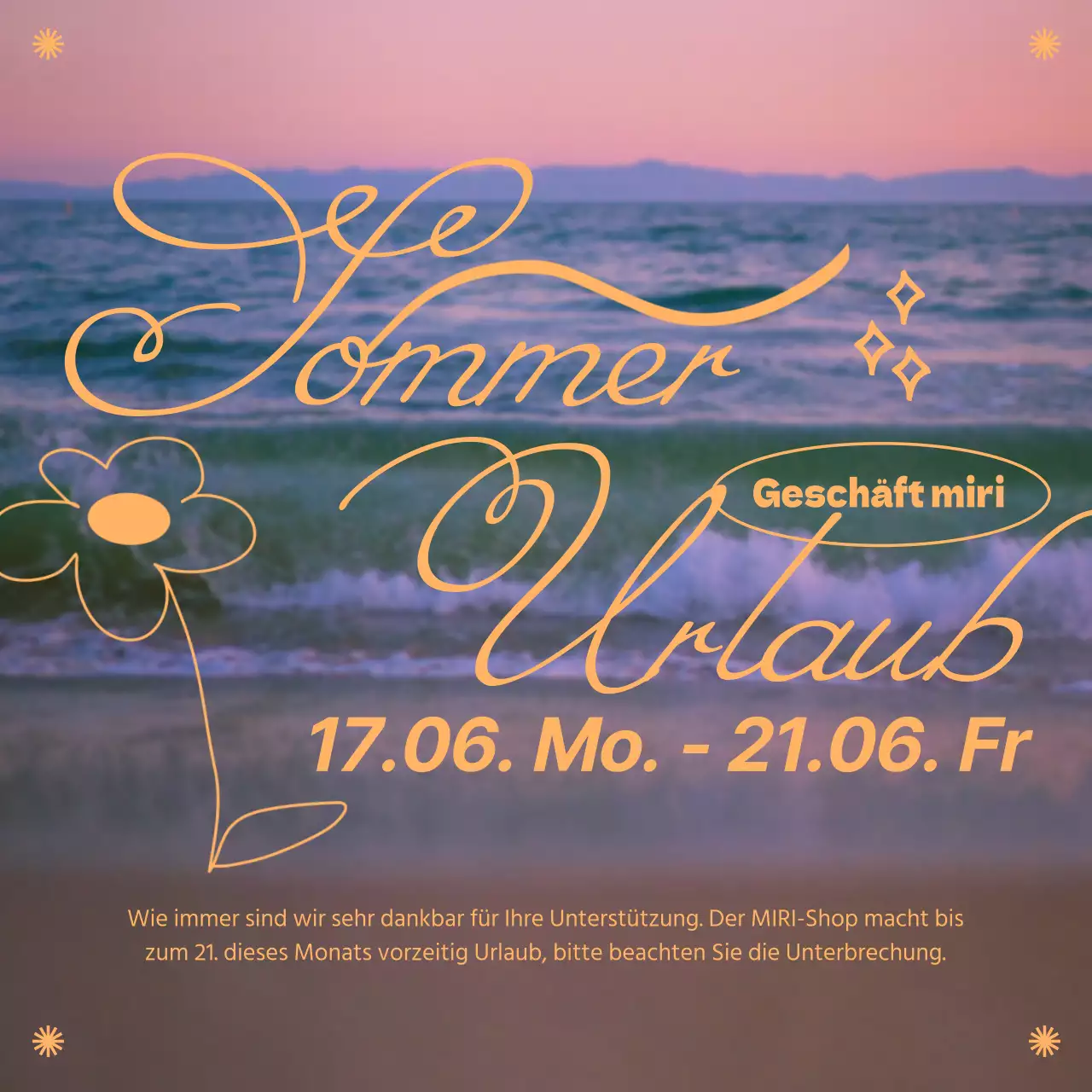 Sommerferien-Ankündigungen in Orange