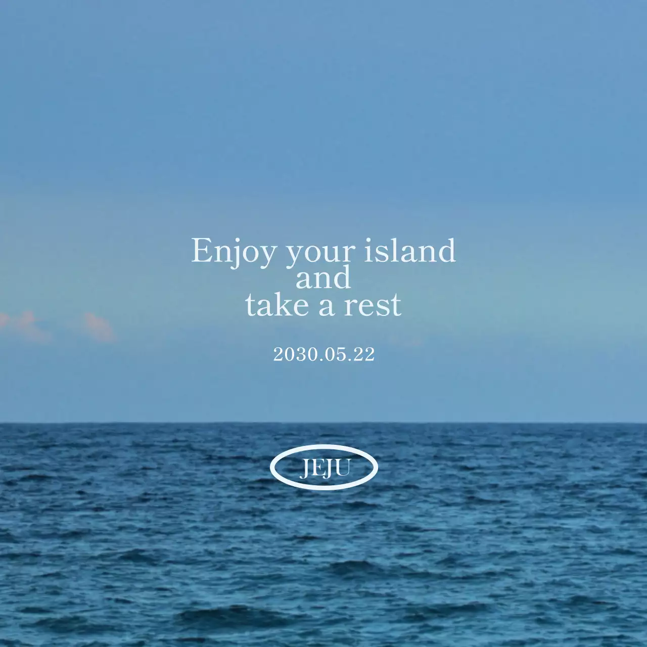 Design an emotional text tourism product with a calming, emotional photo of the ocean in the background.