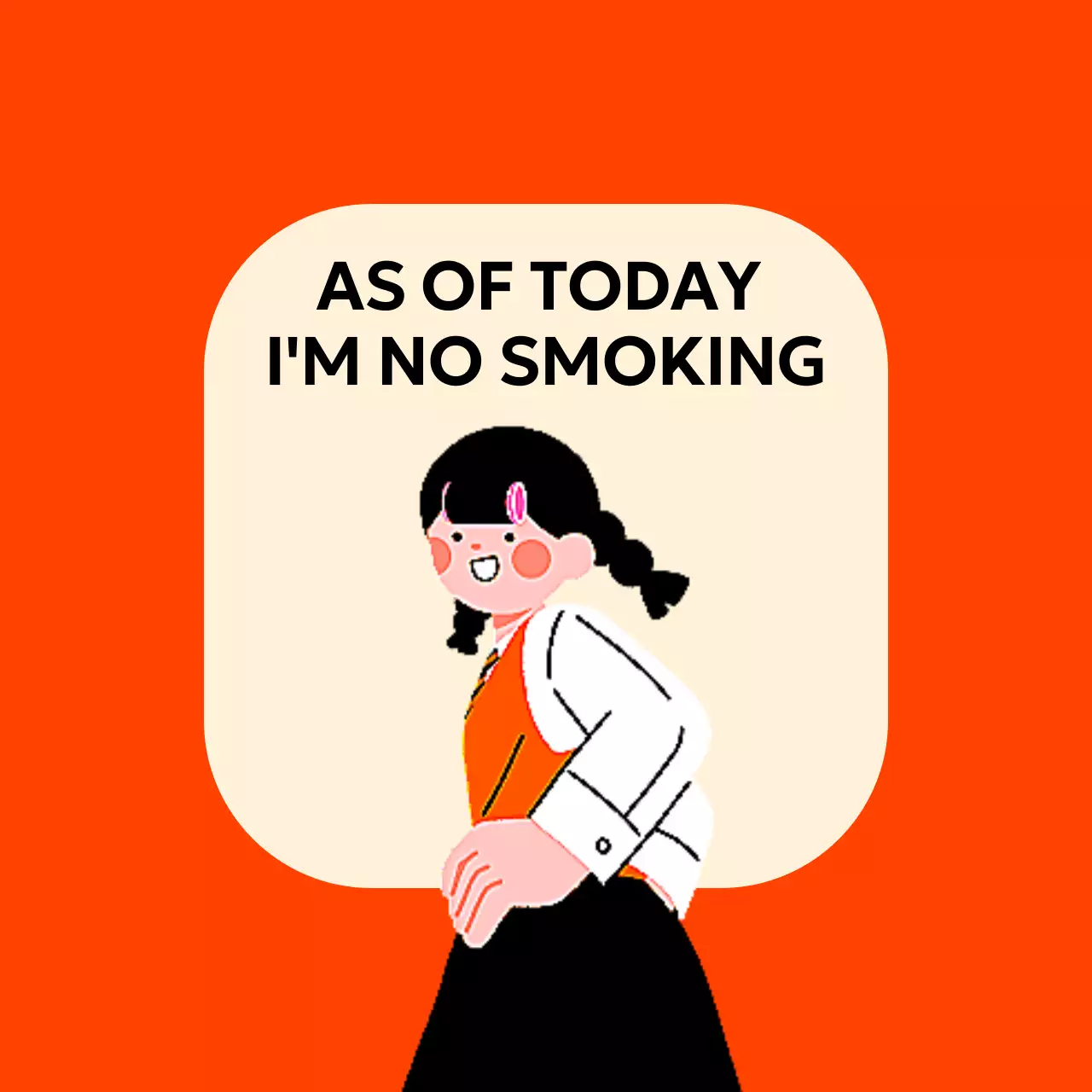 귀여운 학생 일러스트가 있는 금연 디자인