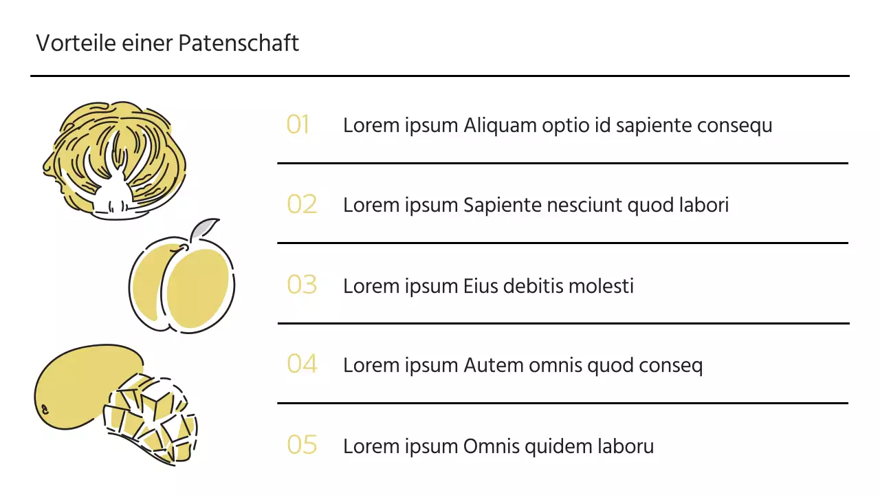 Vorschlag für das Sponsoring eines lokalen Festivals in Gelb
