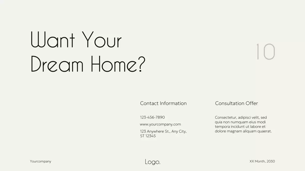 Beige Modern Housing Pitch Presentation