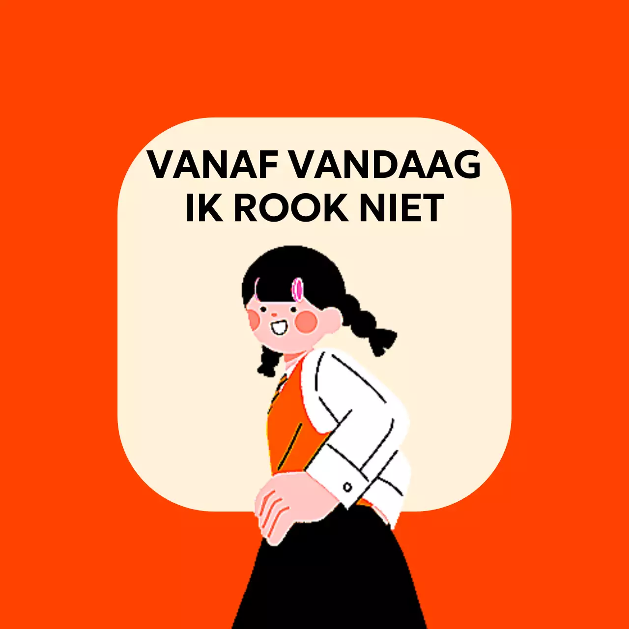 Rookvrij ontwerp met schattige studentenillustraties