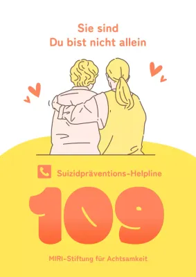 Förderung der gelben, einfachen Suizidpräventions-Helpline