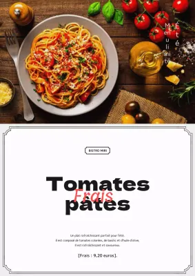 Promouvoir un menu d'été moderne en noir et blanc